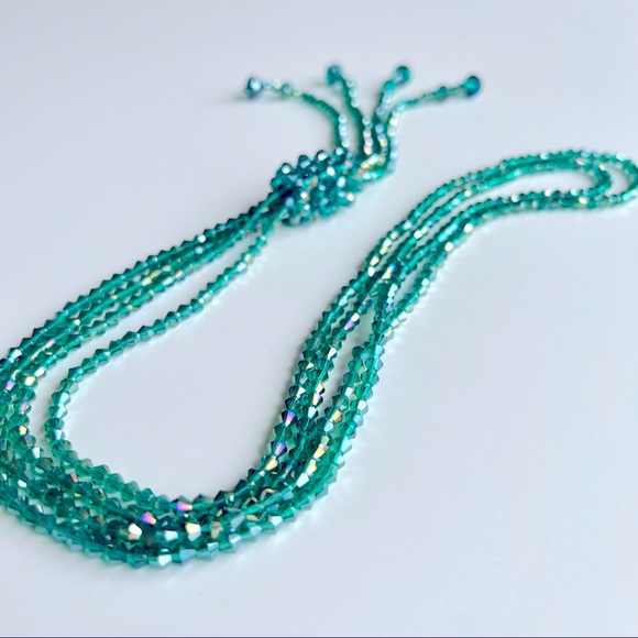 Green Crystal Statement Necklace - Picture 2 of 6